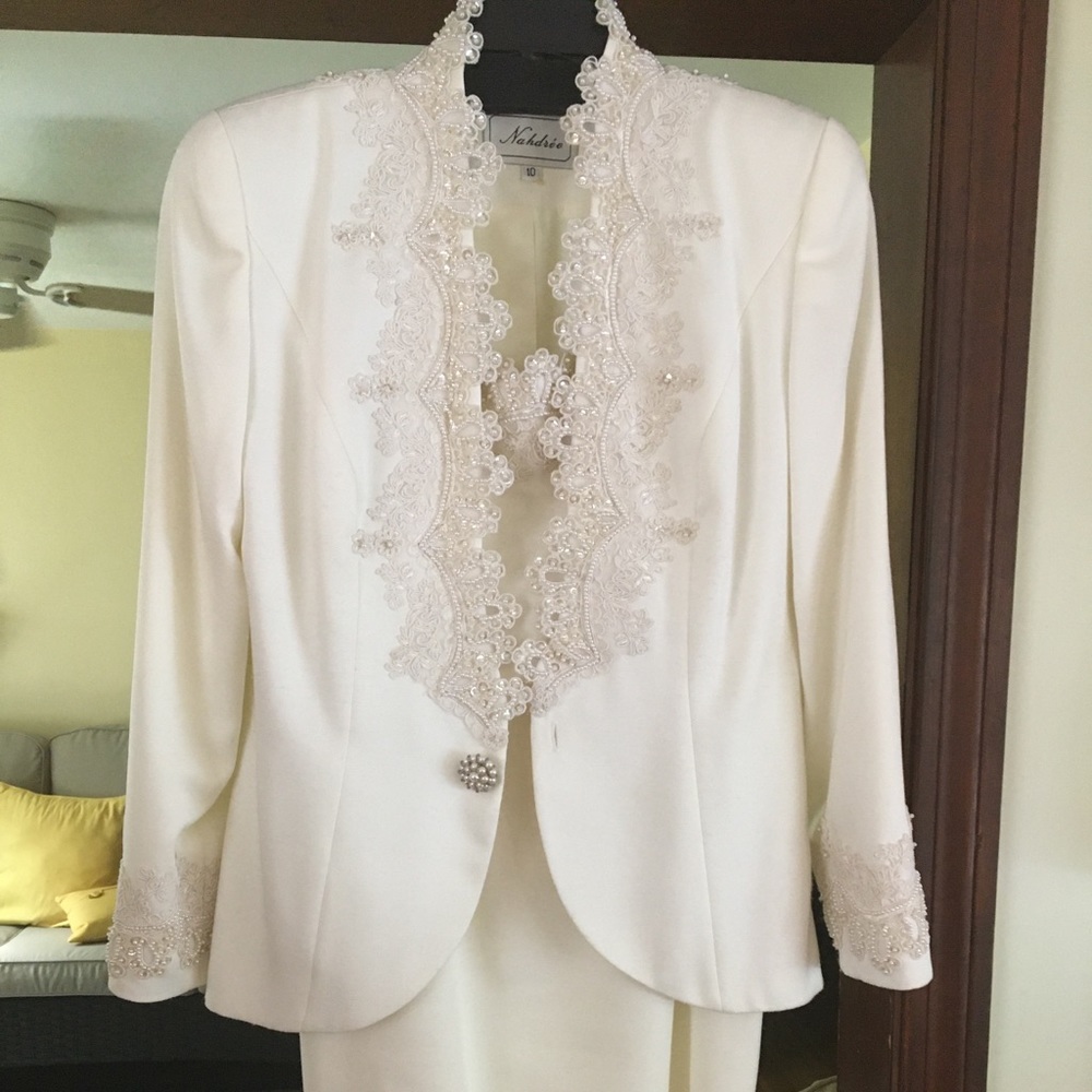 Cream/ivory mother of the bride dress and jacket